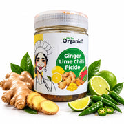 Oh So Organic Ginger Lime Chilli Pickle 200g | Homemade Style Achar | Traditional Recipe, Natural In