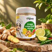 Oh So Organic Ginger Lime Chilli Pickle 200g | Homemade Style Achar | Traditional Recipe, Natural In