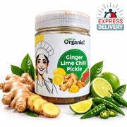 Oh So Organic Ginger Lime Chilli Pickle 200g | Homemade Style Achar | Traditional Recipe, Natural In