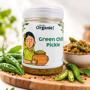 Oh So Organic Green Chilli Pickle 200g | Homemade Style Achar | Traditional Recipe, Natural Ingredie