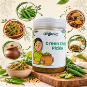 Oh So Organic Green Chilli Pickle 200g | Homemade Style Achar | Traditional Recipe, Natural Ingredie