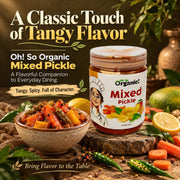 Oh So Organic Mixed Pickle 200g | Homemade Style Achar | Traditional Recipe, Natural Ingredients