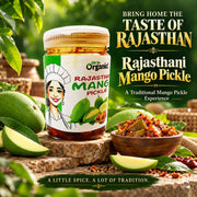 Oh So Organic Rajasthani Mango Pickle 200g | Homemade Style Achar | Traditional Recipe, Natural Ingr