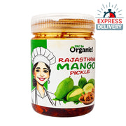 Oh So Organic Rajasthani Mango Pickle 200g | Homemade Style Achar | Traditional Recipe, Natural Ingr
