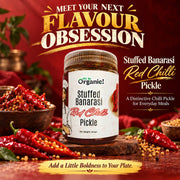 Oh So Organic Stuffed Banarasi Red Chilli Pickle 200g | Homemade Style Achar | Traditional Recipe, N