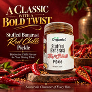 Oh So Organic Stuffed Banarasi Red Chilli Pickle 200g | Homemade Style Achar | Traditional Recipe, N
