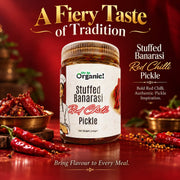 Oh So Organic Stuffed Banarasi Red Chilli Pickle 200g | Homemade Style Achar | Traditional Recipe, N