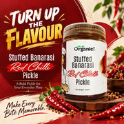 Oh So Organic Stuffed Banarasi Red Chilli Pickle 200g | Homemade Style Achar | Traditional Recipe, N