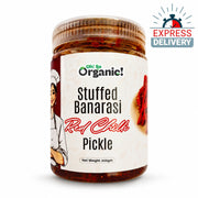 Oh So Organic Stuffed Banarasi Red Chilli Pickle 200g | Homemade Style Achar | Traditional Recipe, N