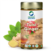 Organic Wellness Tulsi Ginger 100g Tin | Loose Leaf Tulsi & Ginger Herbal Tea | Caffeine Free, Sooth