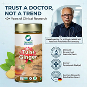 Organic Wellness Tulsi Ginger 100g Tin | Loose Leaf Tulsi & Ginger Herbal Tea | Caffeine Free, Sooth