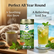 Organic Wellness Tulsi Green Tea Classic 100g Tin | Loose Leaf Tulsi & Green Tea | Antioxidant-Rich,