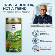 Organic Wellness Tulsi Green Tea Classic 100g Tin | Loose Leaf Tulsi & Green Tea | Antioxidant-Rich,