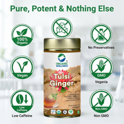 Organic Wellness Tulsi Ginger 100g Tin | Loose Leaf Tulsi & Ginger Herbal Tea | Caffeine Free, Sooth