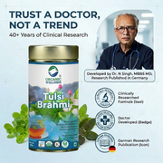 Organic Wellness Tulsi Brahmi 100g Tin | Loose Leaf Tulsi & Brahmi Herbal Tea | Caffeine Free, Calm 