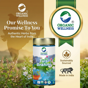 Organic Wellness Tulsi Brahmi 100g Tin | Loose Leaf Tulsi & Brahmi Herbal Tea | Caffeine Free, Calm 