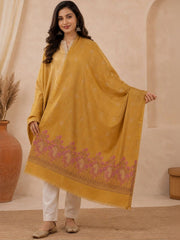 Sangria Ethnic Motifs Woven Pashmina Winter Shawl view 6
