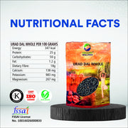 Organic Wellness Urad Dal Whole 450g | Organic Unpolished Black Urad (Sabut Urad) for Dal Makhani
