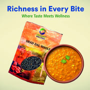 Organic Wellness Urad Dal Whole 450g | Organic Unpolished Black Urad (Sabut Urad) for Dal Makhani