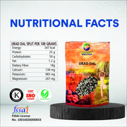 Organic Wellness Urad Dal Split 450g | Organic Unpolished Split Black Gram for Idli, Dosa & Vada
