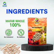 Organic Wellness Matar Whole (Dried White Peas) 450g | Organic Safed Matar for Ragda, Ghugni & Chaat
