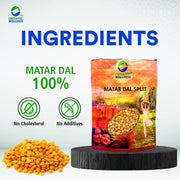 Organic Wellness Matar Dal (Split Peas) 450g | Organic Unpolished Split Pea Dal