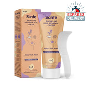Sanfe Bikini Line Hair Removal Cream with Spatula for Sensitive Skin | With Vitamin E & Aloe Vera |  - Express Delivery