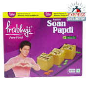 Prabhuji Soan Papdi 400g Box | Flaky Indian Sweet with Almond, Pista & Elaichi | Pure Veg Mithai