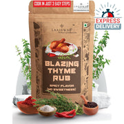 Laajawab All-In-One Natural Blazing Thyme Marinade Rub 130g | Medium Spicy BBQ Rub with Herbs & Spic - Express Delivery