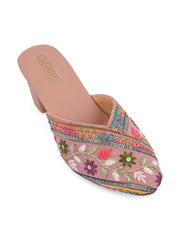 Gerief Embroidered Ethnic Block Heel Mules view 43