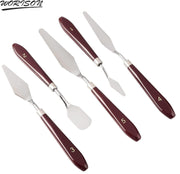 worison 5 Piece Palette Knife Set – Stainless Steel Blades with Wooden Handles, Ideal for Acrylic, Oil and Mixed Media Painting, Professional Art Tools for Mixing, Spreading and Texturing