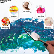 worison 5 Piece Palette Knife Set – Stainless Steel Blades with Wooden Handles, Ideal for Acrylic, Oil and Mixed Media Painting, Professional Art Tools for Mixing, Spreading and Texturing