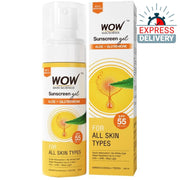 WOW Skin Science Sunscreen Gel SPF 55 PA++++ with Aloe + Glutathione 100ml | Matte Finish, No White  - Express Delivery